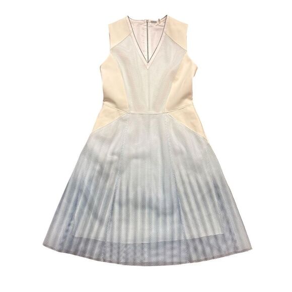 Elie Tahari Kemper Dress White Blue Ombré Fit & Flare Sleeveless Size 6 - Picture 2 of 14